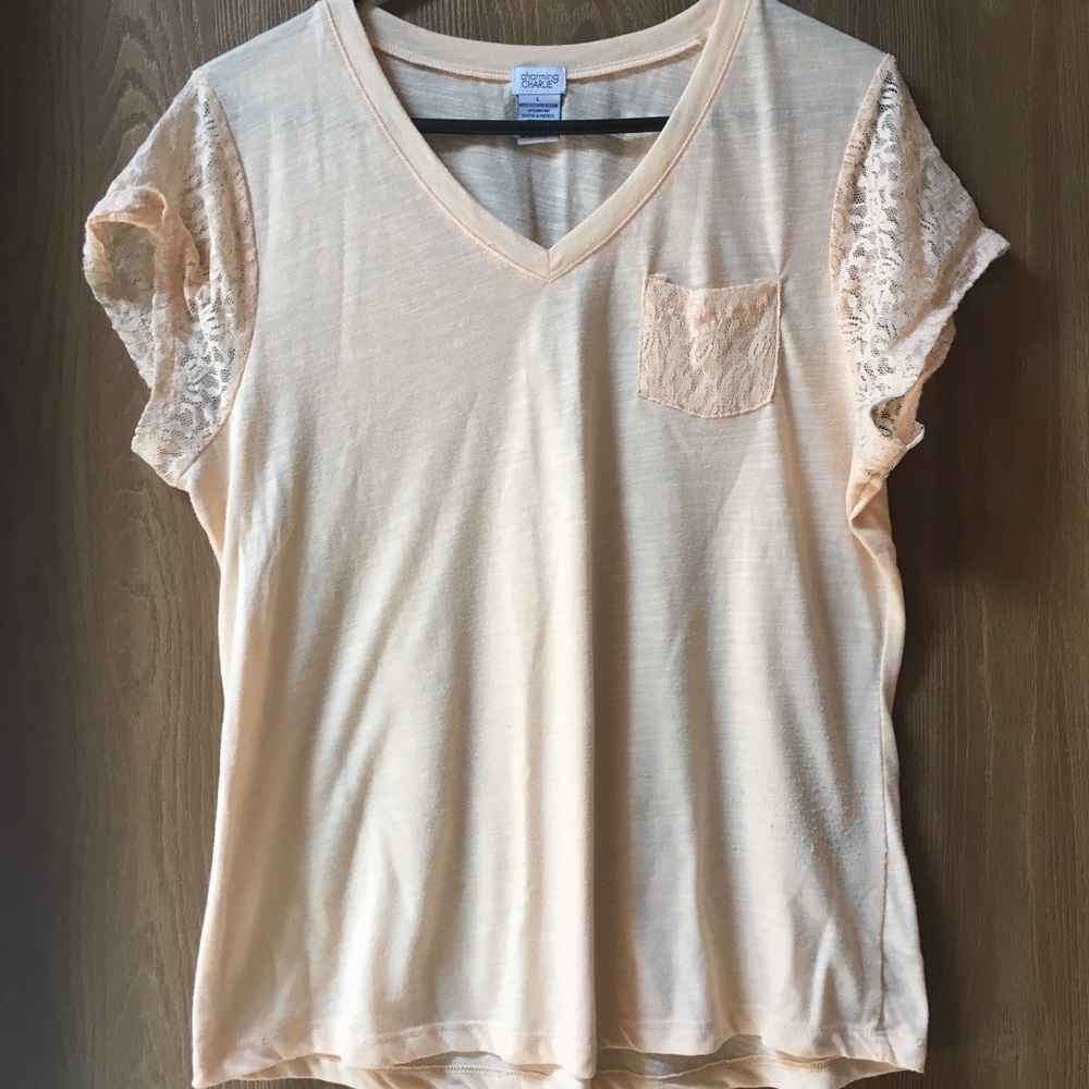 Charming Charlie Lace Sleeve Top